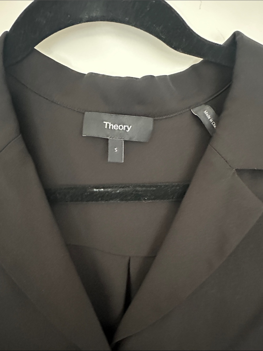 Theory Black 100% Silk Button Front Blouse - Picture 2 of 4